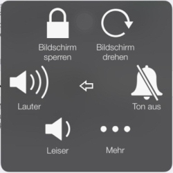 Apple Assistive Touch Gerät Menü