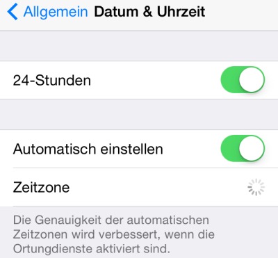 iPhone Datum & Uhrzeit Automatisch einstellen
