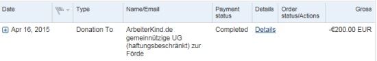 200 Euro Spende