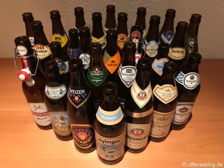 27 degustierte helle Weißbiere Deutschlands