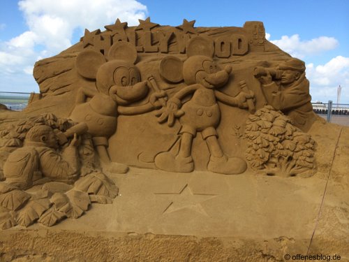 Sandskulpturen Micky Maus