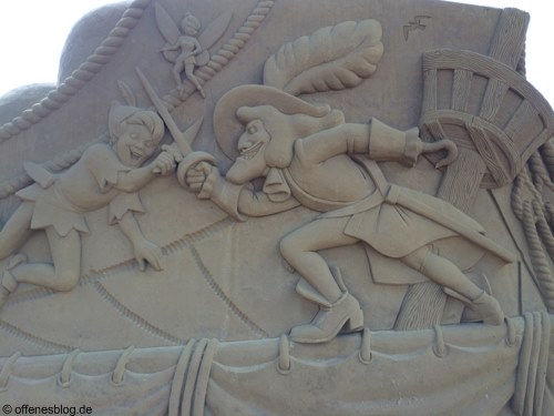 Sandskulpturen Peter Pan