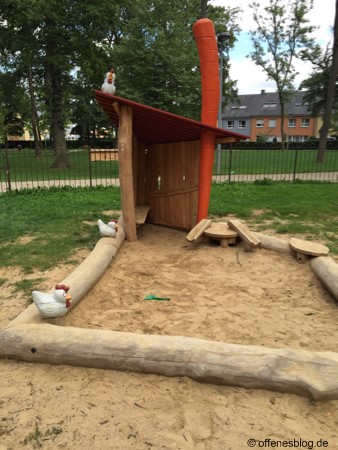 Themenspielplatz Bauernhof Sandkasten